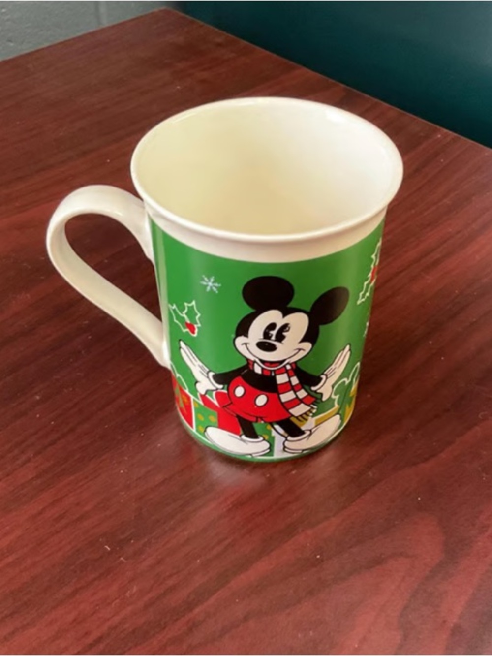 Disney Mickey Mouse Green Holiday Ceramic Mug